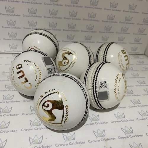 SG Club White Cricket Ball (pack of 6)