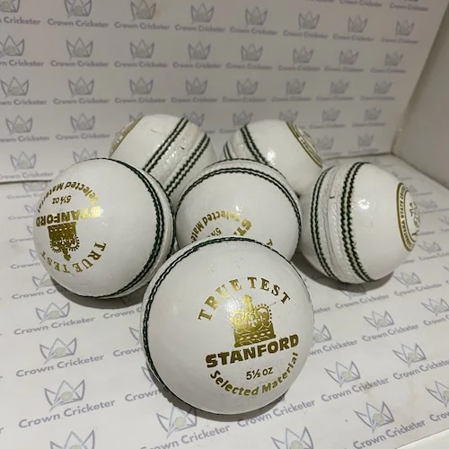 Stanford True Test Cricket Ball WHITE Box of 6